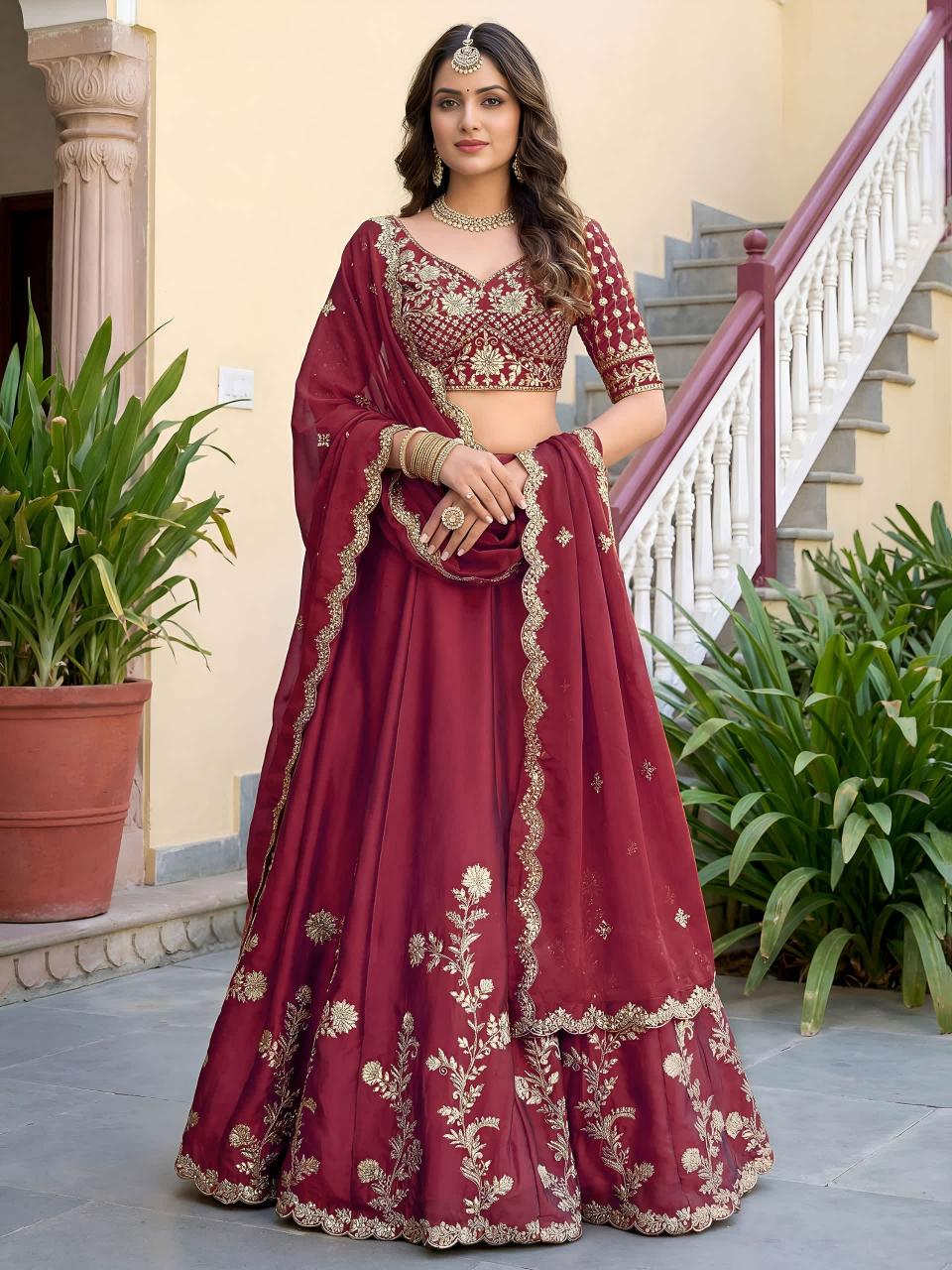 Maroon 5135  Bridal lehenga choli in Punjab